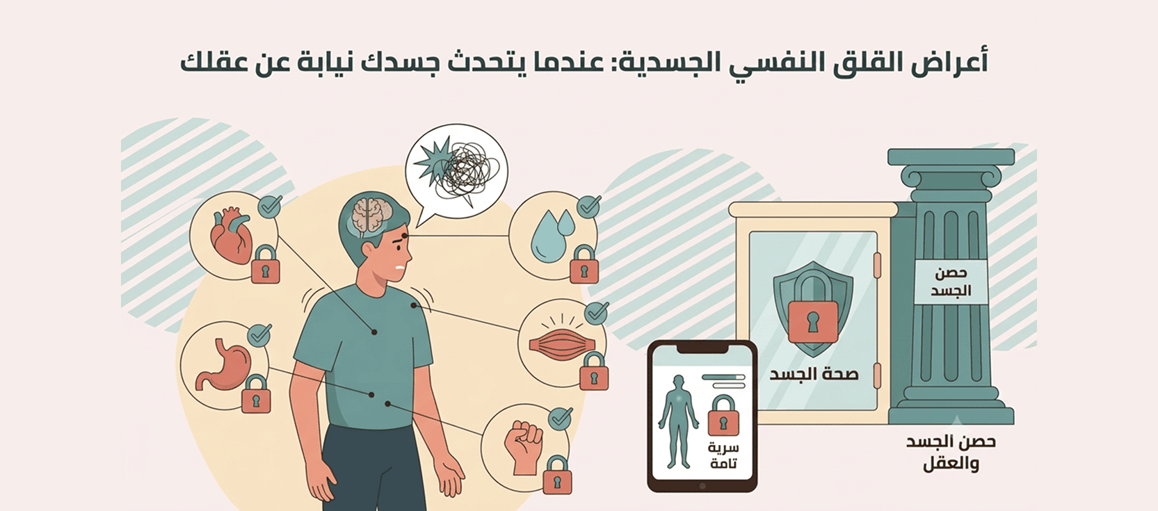 أعراض القلق النفسي الجسدية_ عندما يتحدث جسدك نيابة عن عقلك